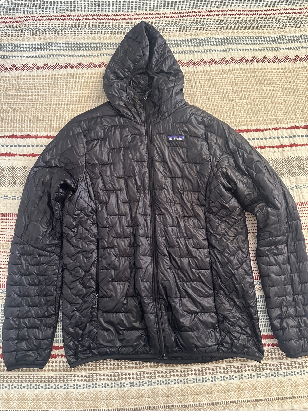 Patagonia Men's Black Quilted Hooded Puffer Jacket
